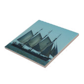 Carreau Bateau de navigation mâté par trois (Côté)