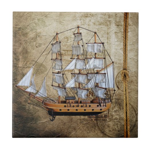 Carreau Bateau dénommé par cru avec le noeud de corde (Devant)