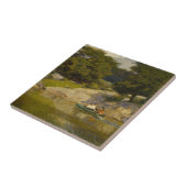 Carreau Bateau sur un lac à Central Park (E.H. Potthast) (Côté)