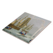 Carreau Bateaux approchant une baleine, gravée par la (Côté)