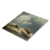 Carreau Bateaux dans une tempête sur la côte néerlandaise (Côté)