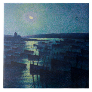 Carreau Bateaux de pêche au clair de lune (Camaret, France