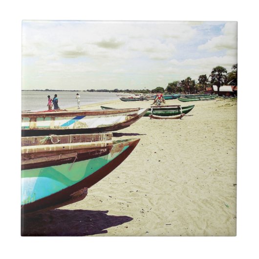 Carreau Bateaux sur la plage tropicale (Devant)