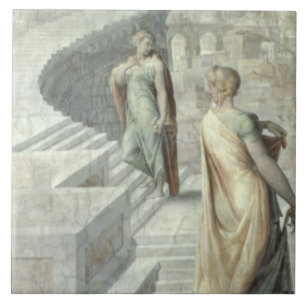 Carreau Bathsheba rendant visite à David, c.1553