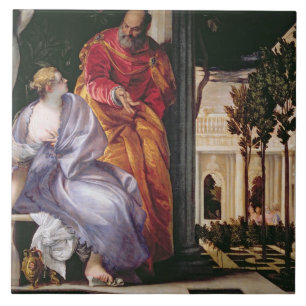 Carreau Bathsheba se baignant, c.1575 (huile sur la toile)