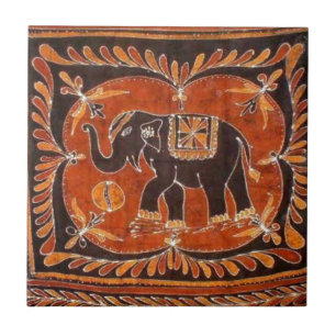 Carreau Batik d'éléphant