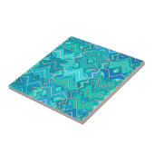 Carreau Batik tribal en Turquoise, Aqua et Turquoise (Côté)