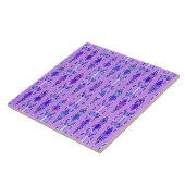 Carreau Batik tribal - Lavande, bleu et violet (Côté)
