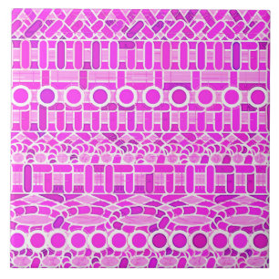 Carreau Batik tribal - nuances d'orchidée et de violet