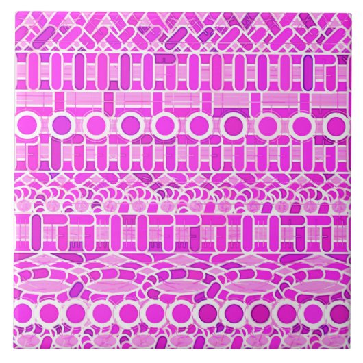 Carreau Batik tribal - nuances d'orchidée et de violet (Devant)