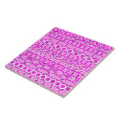 Carreau Batik tribal - nuances d'orchidée et de violet (Côté)