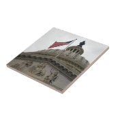 Carreau Bâtiment de capitol des USA avec le drapeau (Côté)