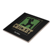 Carreau Batteur de cricket Joueur Vintage (Côté)