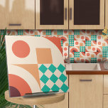 Carreau Bauhaus géométrique abstrait N3<br><div class="desc">Bauhaus style géométrique carrelage abstrait en bleu turquoise,  vin et palette de couleur sienne brûlée.</div>