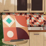 Carreau Bauhaus géométrique abstrait N4<br><div class="desc">Bauhaus style géométrique carrelage abstrait en bleu turquoise,  vin et palette de couleur sienne brûlée.</div>