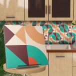 Carreau Bauhaus géométrique abstrait N7<br><div class="desc">Bauhaus style géométrique carrelage abstrait en bleu turquoise,  vin et palette de couleur sienne brûlée.</div>