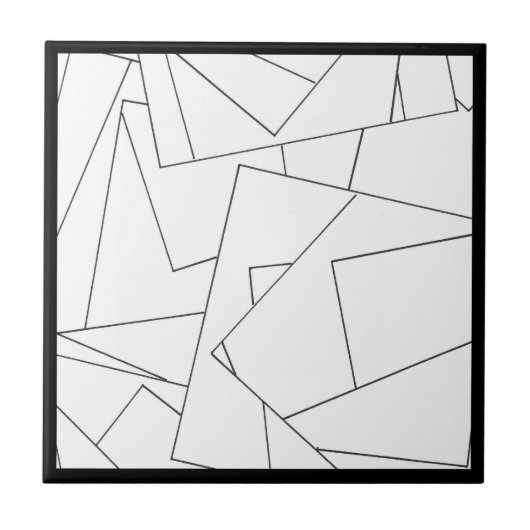 Carreau Bauhaus moderne et design géométrique noir et blan (Devant)