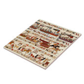 CARREAU BAYEUX TAPESTRY 1066, CHEVALIERS NORMAUX, NAVIRES (Côté)