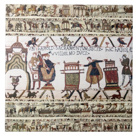 Carreau BAYEUX TAPESTRY Harold a prêté serment sur les rel (Devant)