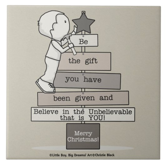 Carreau Be the Gift-Christmas Tree (Tan) (Devant)