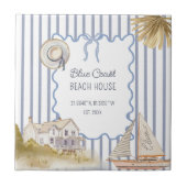 Carreau Beach House Blue Coastal Chic Blue Stripes (Devant)