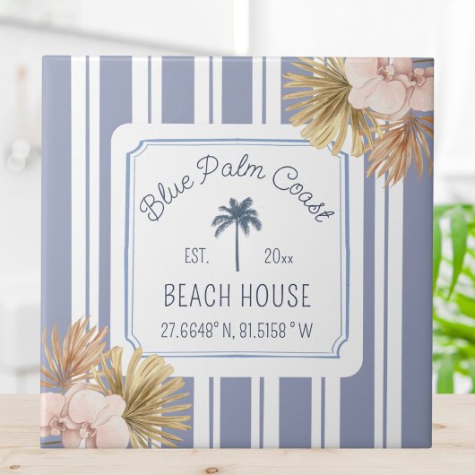 Carreau Beach House Blue Stripes Côte Boho Ferme