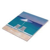 Carreau Beach Life - Chaises longues et parapluie à la pla (Côté)