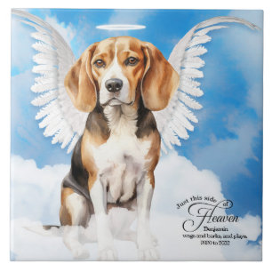 Carreau Beagle Ange Chien Personnalisé Pet Memorial