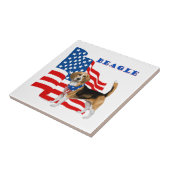 Carreau Beagle avec drapeau américain (Côté)
