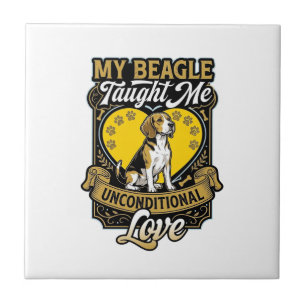 Carreau Beagle m'a appris l'amour inconditionnel Chien Cœu