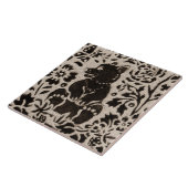 Carreau Bear Cub Batik Stoneware Bois Animal Tan Grey (Côté)