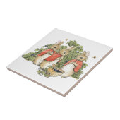 Carreau Béatrix vintage Potter Bunnies cueillir des bleuet (Côté)