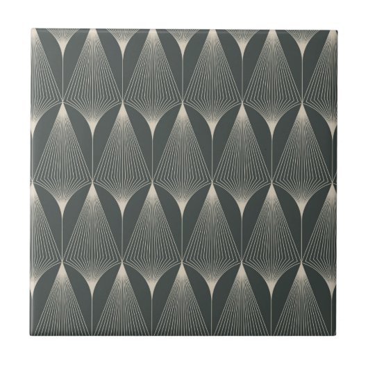 Carreau Beau, art déco, motif, gris, beige, 1920, rétro, c (Devant)