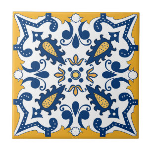 Carreau 💙 💛 Beau Azulejos VIII bleu et jaune,