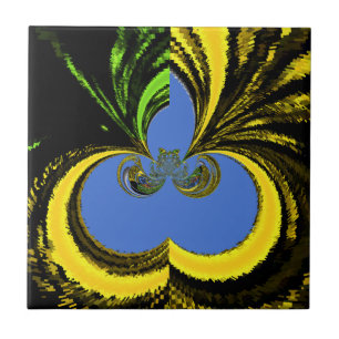 Carreau Beau Beau Art Sud-Africain Jaune et Bleu