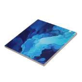 Carreau Beau Bleu Abstrait Moderne Art Fluide Artistique (Côté)