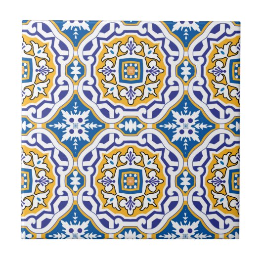 Carreau 💙 Beau bleu Azulejos IV Petite décoration (Devant)
