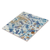 Carreau Beau bleu blanc gris cuivre motif loft styl (Côté)