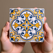 Carreau 💙 💛 Beau bleu et jaune Azulejos IX,