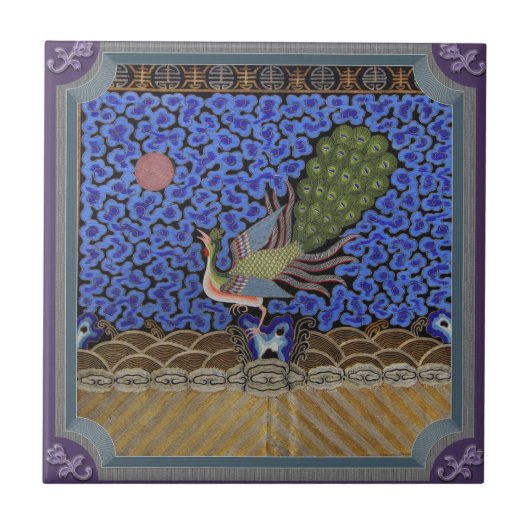 Carreau Beau bleu Peacock Vintage (Devant)