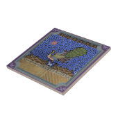 Carreau Beau bleu Peacock Vintage (Côté)