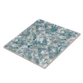 Carreau Beau bleu turquoise blanc perle inspirée (Côté)