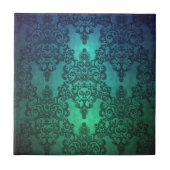 Carreau Beau bleu turquoise bleu vert Damask (Devant)