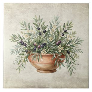 Carreau Beau bol en olive Toscane rustique