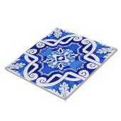 Carreau Beau Carrelage en céramique Bleu Peint Style. (Côté)