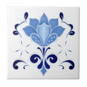 Carreau Beau Carrelage en céramique Fleur Bleue