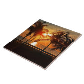 Carreau Beau coucher de soleil tropical (Côté)