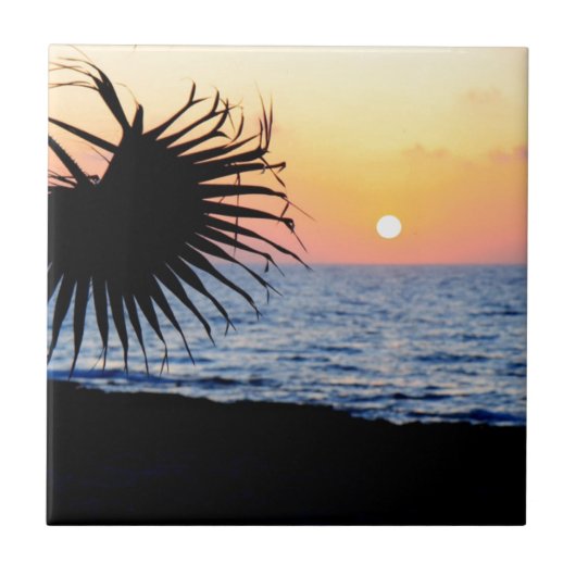 CARREAU BEAU COUCHER DU SOLEIL DE PLAGE (Devant)