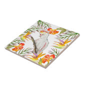 Carreau Beau dessin à la main de perroquet de cockatoo aqu (Côté)