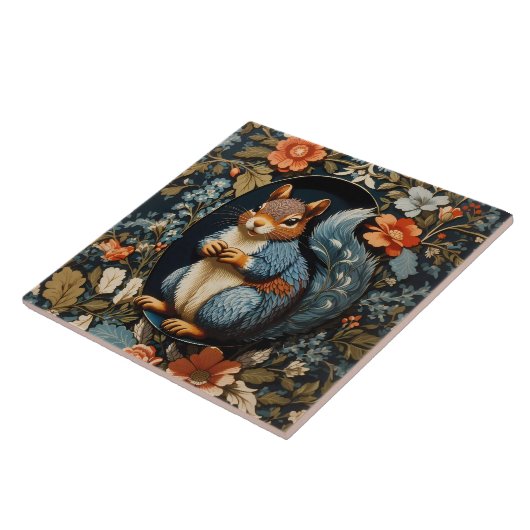 Carreau Beau écureuil William Morris inspiré (Côté)